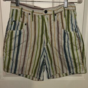 Vintage 90s Espirit Cotton Stripe Casual Shorts Sz 3/4